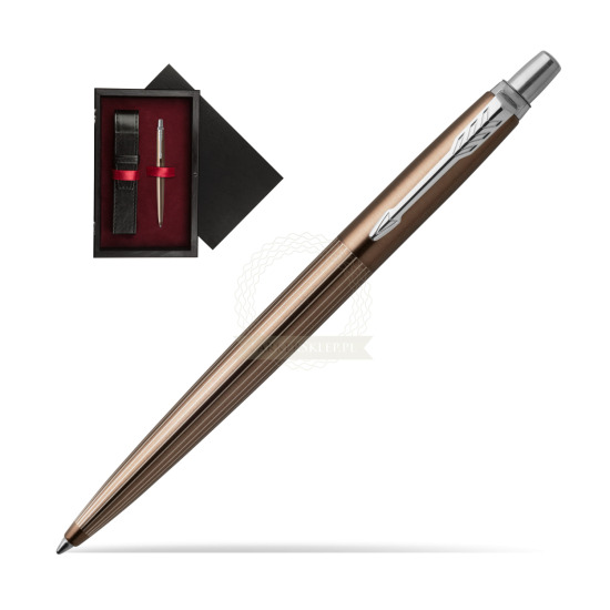 Długopis Jotter Premium Brąz Carlisle CT w pudełku drewnianym Czerń Single Bordo