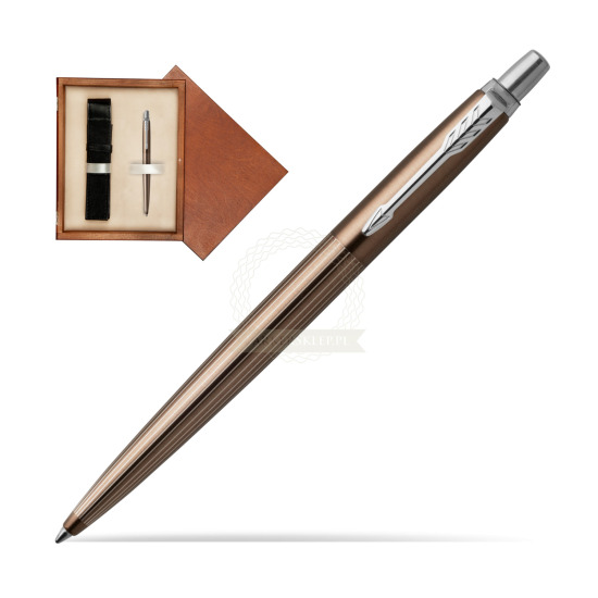 Długopis Jotter Premium Brąz Carlisle CT w pudełku drewnianym Mahoń Single Ecru