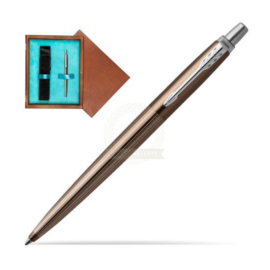 Długopis Jotter Premium Brąz Carlisle CT w pudełku drewnianym Mahoń Single Turkus