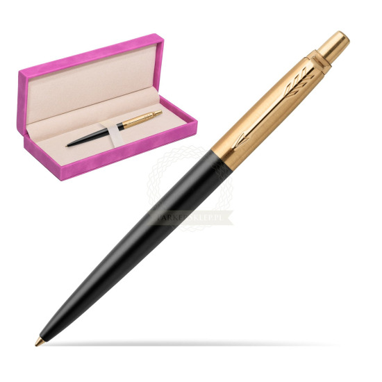 Długopis Jotter Luxury Czarny Bond Street GT w pudełku zamszowym fuksja