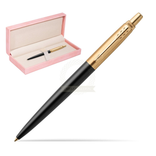 Długopis Jotter Luxury Czarny Bond Street GT w różowym pudełku zamszowym