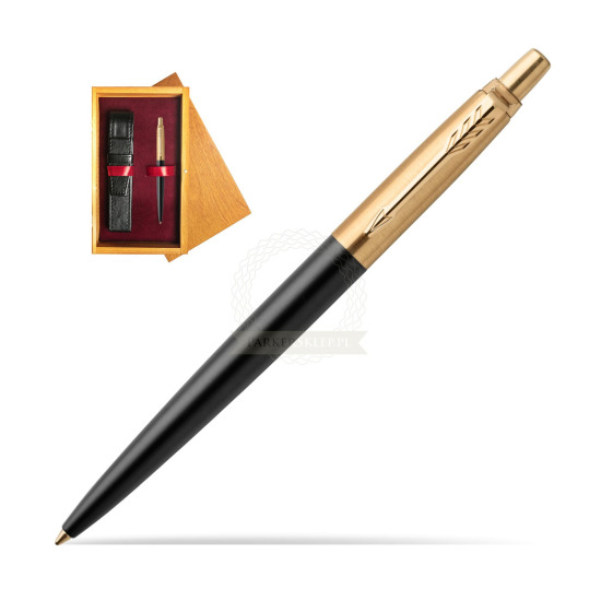 Długopis Jotter Luxury Czarny Bond Street GT w pudełku drewnianym Honey Single Bordo