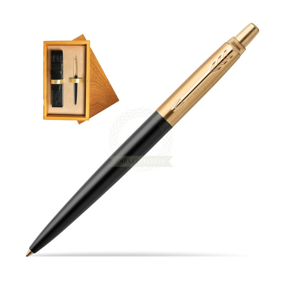 Długopis Jotter Luxury Czarny Bond Street GT w pudełku drewnianym Honey Single Ecru