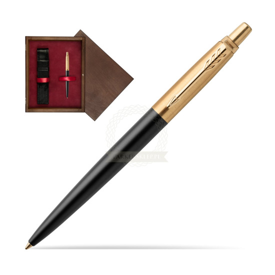Długopis Jotter Luxury Czarny Bond Street GT w pudełku drewnianym Wenge Single Bordo