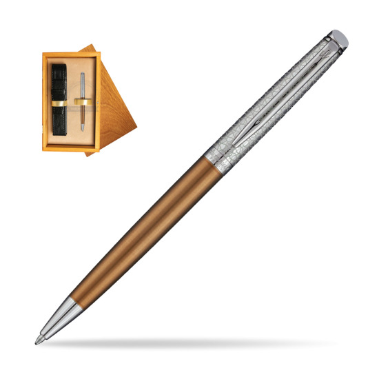 Długopis Waterman Hemisphere Privée Satynowy Brąz CT w pudełku drewnianym Honey Single Ecru