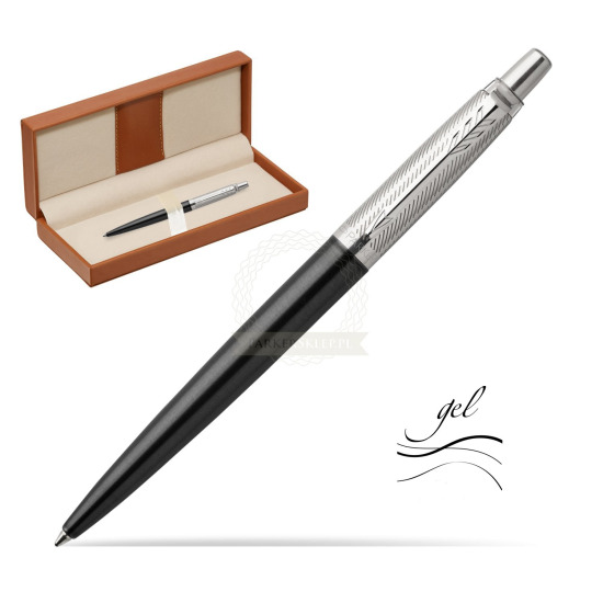 Długopis Parker Jotter Premium Żelowy Ciemnoszary Tower CT w pudełku classic brown