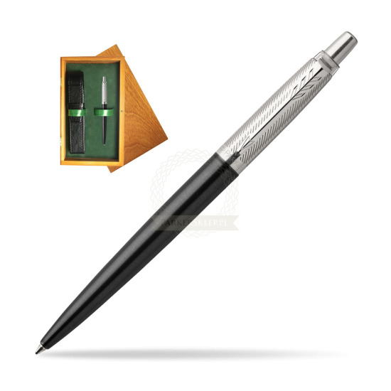 Długopis Parker Jotter Premium Żelowy Ciemnoszary Tower CT w pudełku drewnianym Honey Single Zieleń