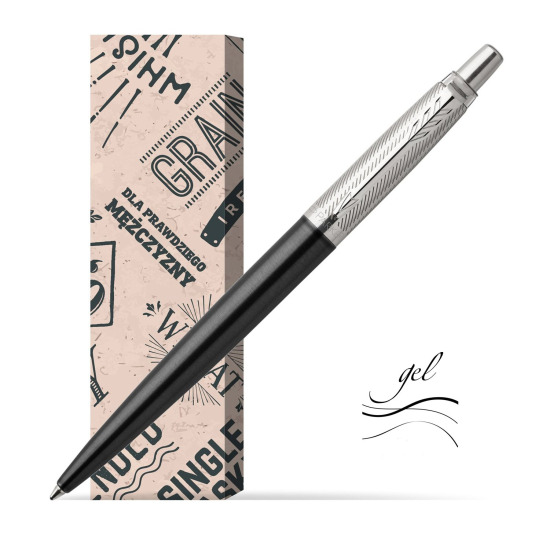Długopis Parker Jotter Premium Żelowy Ciemnoszary Tower CT w obwolucie Męski świat