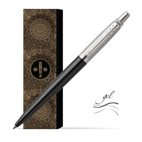 Długopis Parker Jotter Premium Żelowy Ciemnoszary Tower CT w obwolucie Orientalne szczęście 