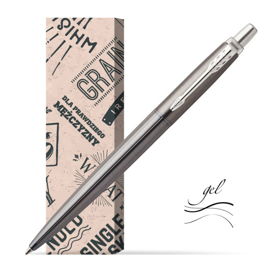 Długopis Parker Jotter Premium Żelowy Szary Oxford CT w obwolucie Męski świat