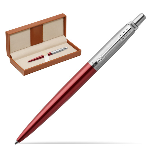 Długopis Parker Jotter Żelowy Czerwony Kensington CT w pudełku classic brown