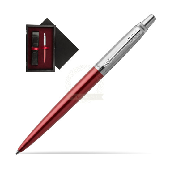 Długopis Parker Jotter Żelowy Czerwony Kensington CT w pudełku drewnianym Czerń Single Bordo