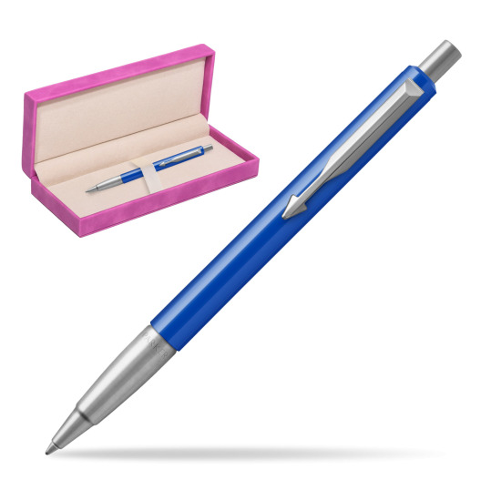 Długopis Parker Vector Standard Niebieski w pudełku zamszowym fuksja