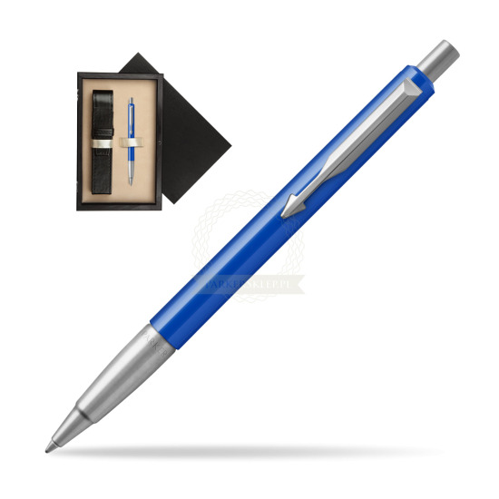 Długopis Parker Vector Standard Niebieski w pudełku drewnianym Czerń Single Ecru