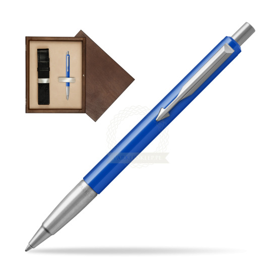 Długopis Parker Vector Standard Niebieski w pudełku drewnianym Wenge Single Ecru