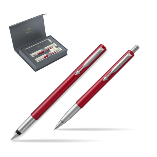 Zestaw prezentowy Parker Pióro + Długopis Vector Czerwony CT w pudełku Parker Duo 2022