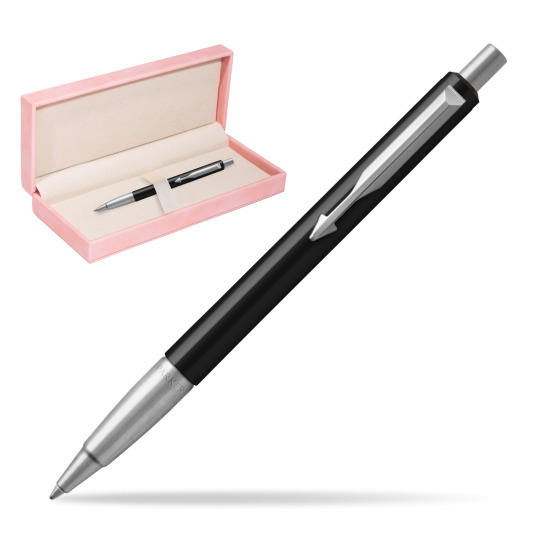 Długopis Parker Vector Standard Czarny w różowym pudełku zamszowym
