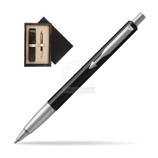 Długopis Parker Vector Standard Czarny w pudełku drewnianym Czerń Single Ecru