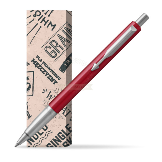 Długopis Parker Vector Czerwony CT 2018 w obwolucie Męski świat