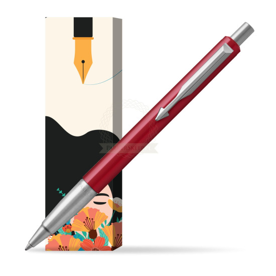 Długopis Parker Vector Czerwony CT 2018 w obwolucie Maki