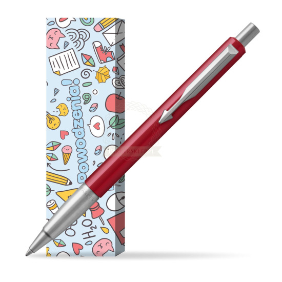 Długopis Parker Vector Czerwony CT 2018 w obwolucie Powodzenia