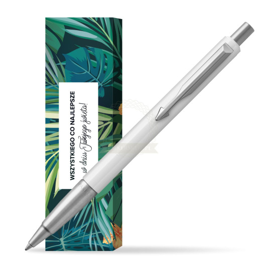 Długopis Parker Vector Biały CT 2018 w obwolucie Twoje święto