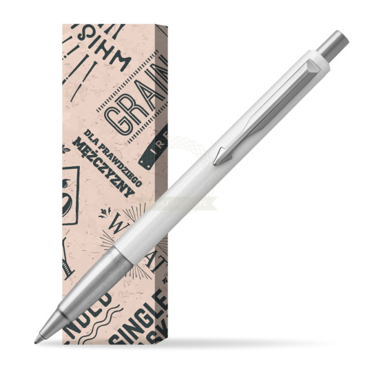 Długopis Parker Vector Biały CT 2018 w obwolucie Męski świat