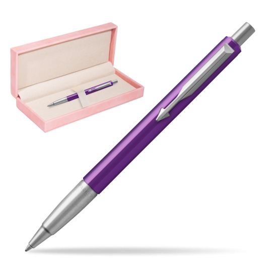 Długopis Parker Vector Fiolet CT 2018 w różowym pudełku zamszowym