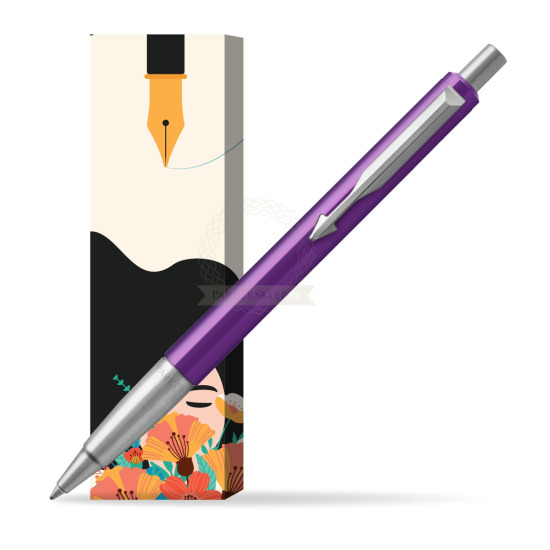 Długopis Parker Vector Fiolet CT 2018 w obwolucie Maki