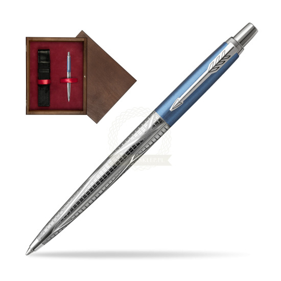 Długopis Jotter London Architecture Skyblue Modern CT w pudełku drewnianym Wenge Single Bordo