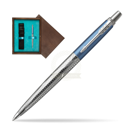 Długopis Jotter London Architecture Skyblue Modern CT w pudełku drewnianym Wenge Single Turkus