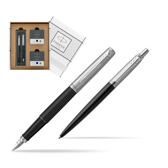 Zestaw Prezentowy Pióro + Długopis Jotter Czarny Bond Street CT w białym pudełko Parker Eco