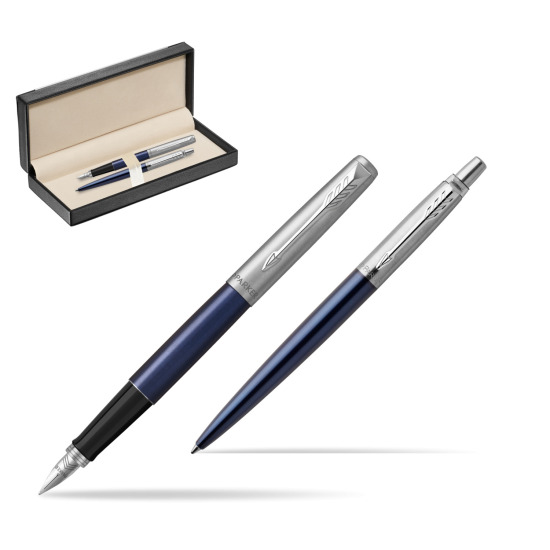 Zestaw prezentowy Parker Pióro wieczne + Długopis Jotter Royal Niebieski CT w pudełku classic black