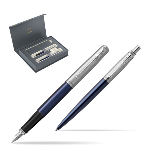 Zestaw prezentowy Parker Pióro wieczne + Długopis Jotter Royal Niebieski CT w pudełku Parker Duo 2022