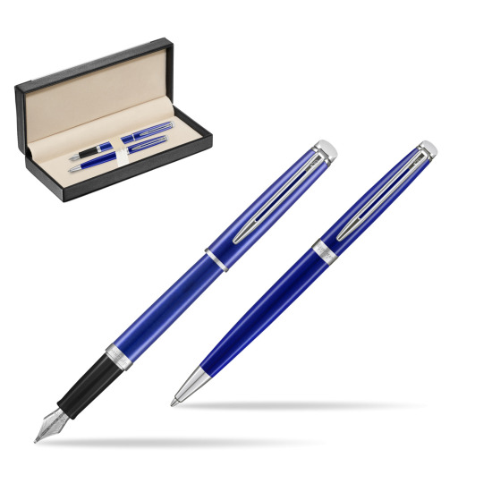 Zestaw prezentowy pióro wieczne + długopis Waterman Hémisphère 2018 Bright Blue CT w pudełku classic black