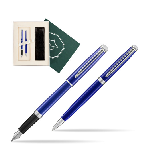 Zestaw prezentowy pióro wieczne + długopis Waterman Hémisphère 2018 Bright Blue CT w pudełku Wiedza i Nauka