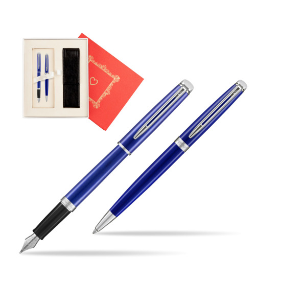 Zestaw prezentowy pióro wieczne + długopis Waterman Hémisphère 2018 Bright Blue CT w pudełku Czerwień Od Serca