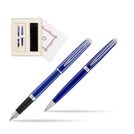 Zestaw prezentowy pióro wieczne + długopis Waterman Hémisphère 2018 Bright Blue CT w pudełku Biel Od Serca