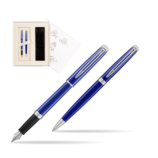 Zestaw prezentowy pióro wieczne + długopis Waterman Hémisphère 2018 Bright Blue CT w pudełku Pamiątka I Komunii