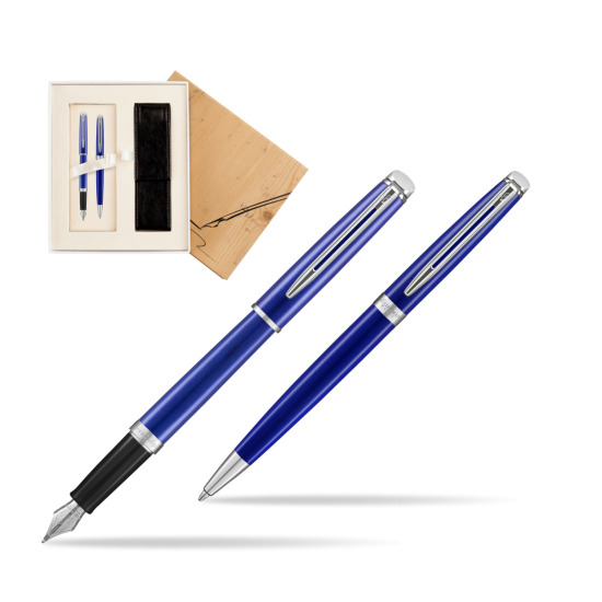 Zestaw prezentowy pióro wieczne + długopis Waterman Hémisphère 2018 Bright Blue CT w pudełku Jubileusz 2