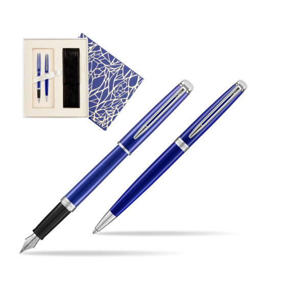 Zestaw prezentowy pióro wieczne + długopis Waterman Hémisphère 2018 Bright Blue CT w pudełku Uniwersalne z etui