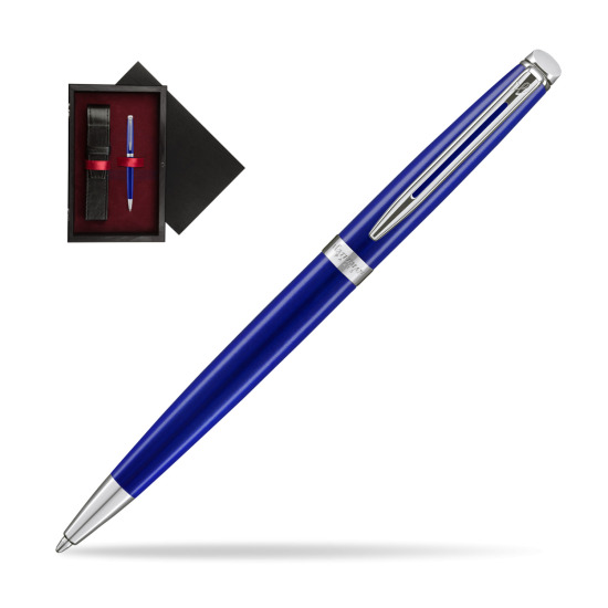 Długopis Waterman Hémisphère 2018 Bright Blue CT  w pudełku drewnianym Czerń Single Bordo