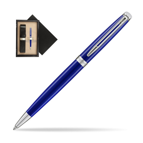 Długopis Waterman Hémisphère 2018 Bright Blue CT  w pudełku drewnianym Czerń Single Ecru