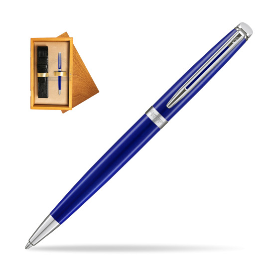 Długopis Waterman Hémisphère 2018 Bright Blue CT  w pudełku drewnianym Honey Single Ecru