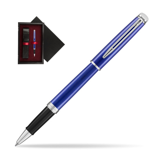 Pióro kulkowe Waterman Hémisphère Bright Blue  w pudełku drewnianym Czerń Single Bordo