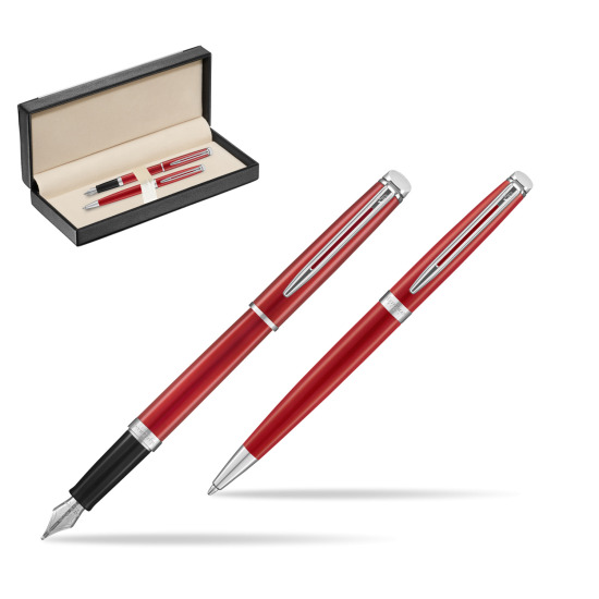 Zestaw prezentowy pióro wieczne + długopis Waterman Hémisphère 2018 Comet Red CT w pudełku classic black