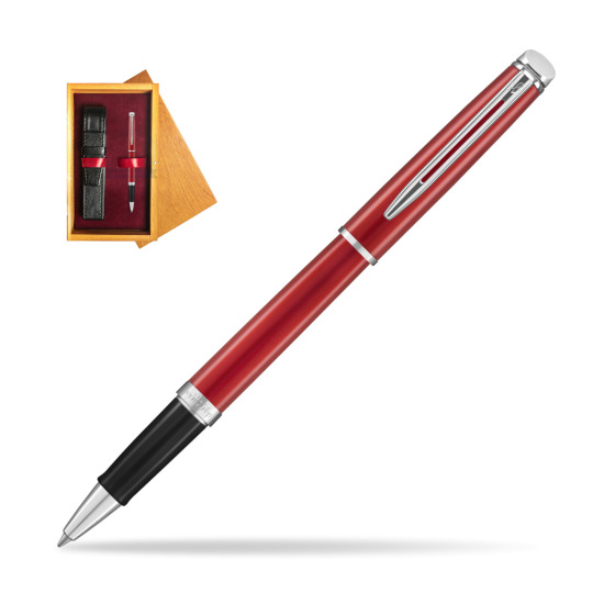 Pióro kulkowe Waterman Hémisphère Comet Red w pudełku drewnianym Honey Single Bordo