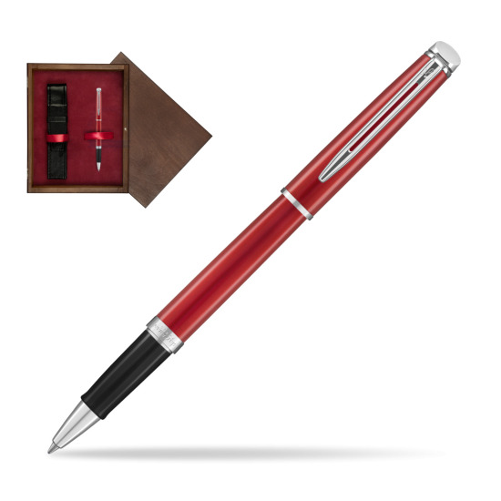 Pióro kulkowe Waterman Hémisphère Comet Red w pudełku drewnianym Wenge Single Bordo