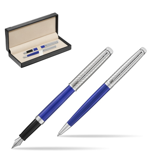 Zestaw prezentowy pióro wieczne + długopis Waterman Hémisphère 2018 Deluxe Blue Wave CT w pudełku classic black