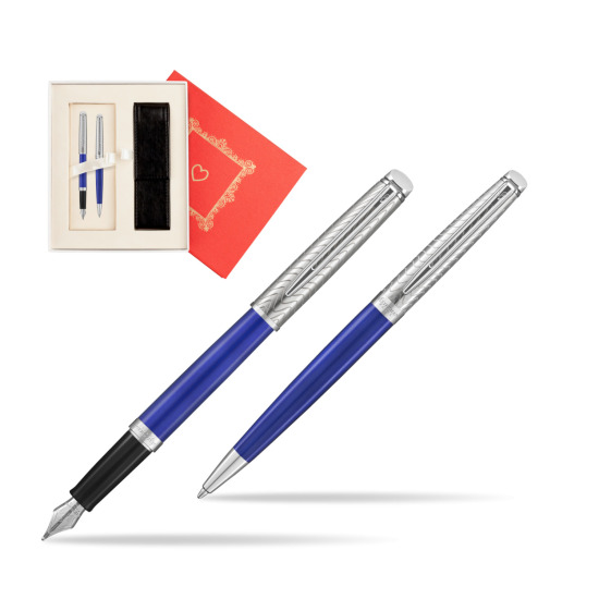 Zestaw prezentowy pióro wieczne + długopis Waterman Hémisphère 2018 Deluxe Blue Wave CT w pudełku Czerwień Od Serca